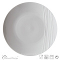 Simplesmente Design porcelana branca em relevo placa de jantar